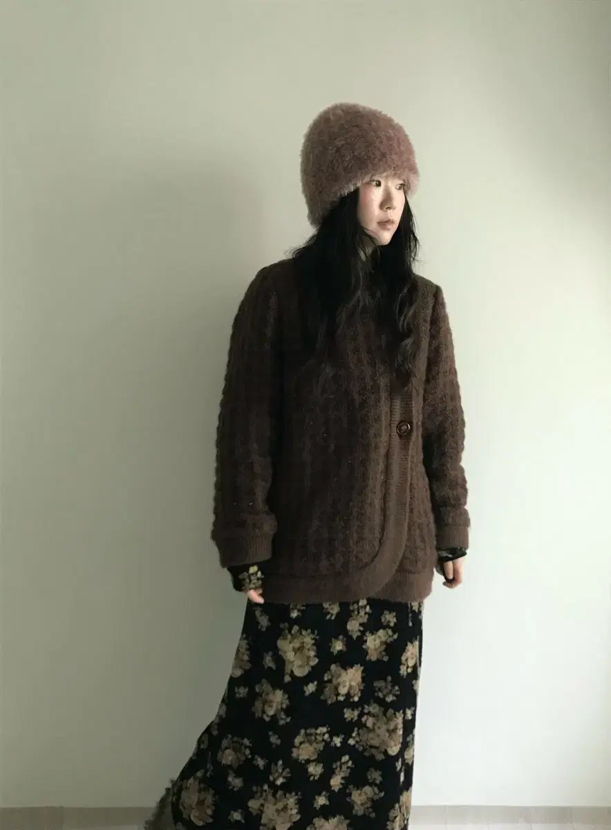 vintage brown button cardigan